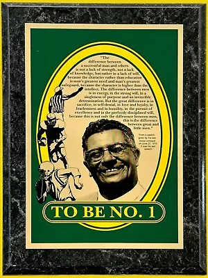 Vince Lombardi Vintage 1997 Football Champion Quote Plaque TO BE NO. 1 Rare • $24.95