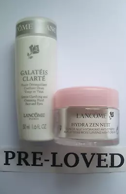 Lancome Hydra Zen Nuit Night Cream Galateis Clarte Bundle Cleanser *read Listing • £3.20