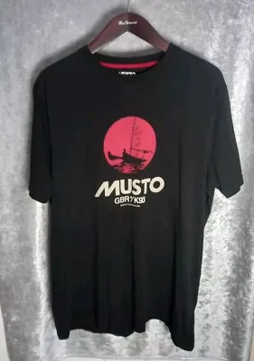 MUSTO T-shirt K93 GBR Yacht Racing Blue Size XXL Black.  • £15.75