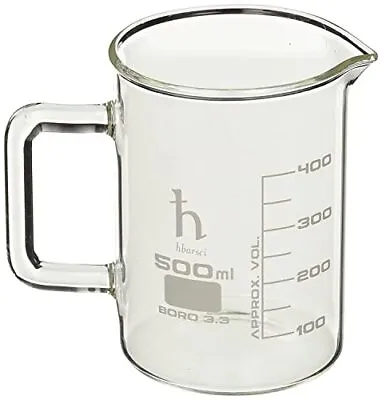 Premium Hand Crafted Beaker Mug Thick Borosilicate 3.3 Glass 16.9oz 500mL Cap... • $27.85