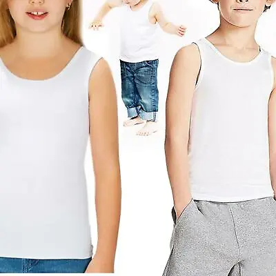 £5.79 • Buy Kids Boys / Girls Vests Cotton Summer Tank Tops Pe School Children Underwear