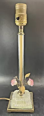 Antique French Italian Metal Flowers Table Lamp French Country • $149.95