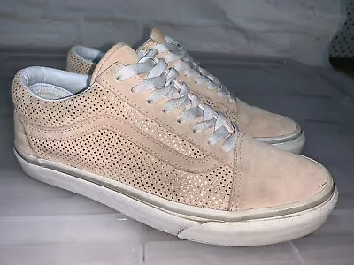 Womens VANS Old Skool Pink White Leather Sneakers Size US 8.5 #23190 • $30