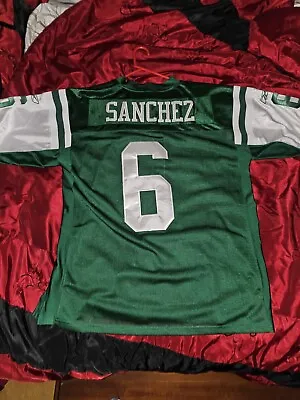 New York Jets Mark Sanchez Sewn Green NFL Reebok Jersey Size 52 • $24