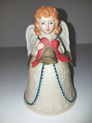 Homco Angel Christmas Bell Figurine 5105 Porcelain Bisque Made In Taiwan • $7.99