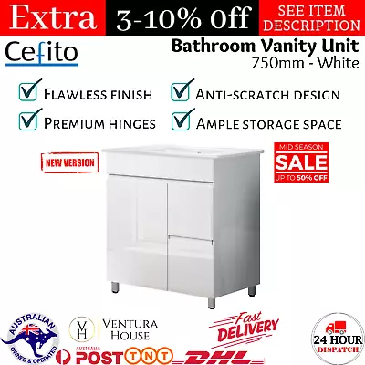 Cefito Bathroom Vanity Cabinet Unit Wash Basin Sink Freestanding Storage White • $336.81