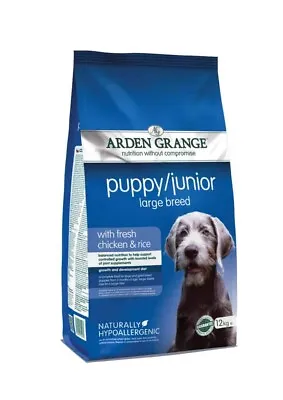£54.99 • Buy Arden Grange Puppy / Junior Large Breed Chicken & Rice Dry Dog Food 12kg
