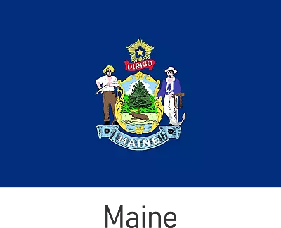 Maine State Flag Sticker Decal 6 Yr Vinyl (free Gift) Truck Car Wall Etc • $1.59