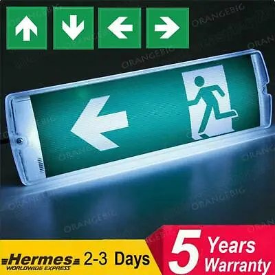 Led Emergency Light Bulkhead Exit Sign Ip65 Maintained Or Non Maintained • £12.69