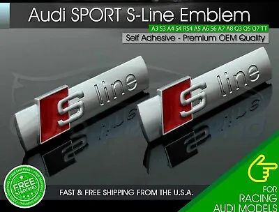 2x For Audi S-Line Side Emblem Fender OEM Sport  A1 A3 A4 A5 A6 A7 A8 Q5 Q7 TT • $36.90