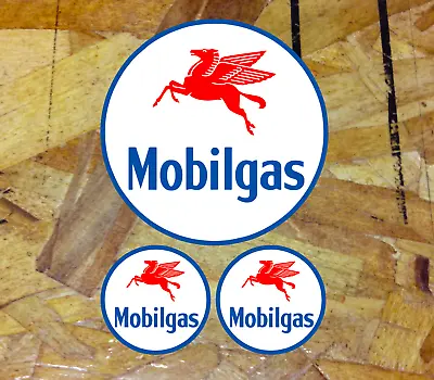 Mobilgas Mobil Gas Oil Vintage Vinyl Decal Sticker 3 For 1 - Choose Size • $9.99