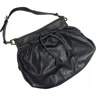 Moschino Black Leather Shoulder Bag Purse Vintage • $69