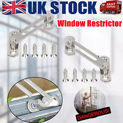 UPVC Security Window Restrictor Child Lock Restrictor Safety Catch Anti-theft • £3.89