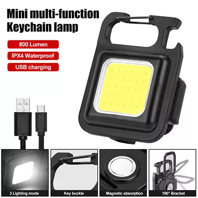 800LM Mini COB Flashlights Bright Rechargeable Keychain Small Flashlight USB • $1.99