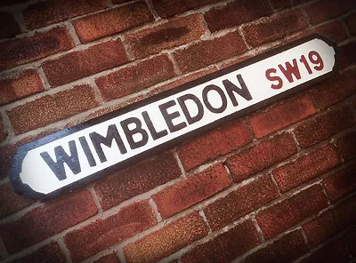 Wimbledon Old Wood London Vintage Street Sign Tennis Andy Murray Road Sign • £37