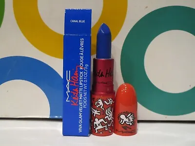 Mac ~ Keith Haring Viva Glam Velvet Matte Lipstick ~ Canal Blue ~ 0.1 Oz • $24