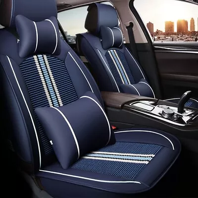 Car Seat Covers 2-Seats Front For Volkswage With Headrest Pillow Cushion Blue • $89