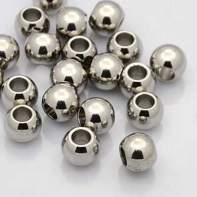 50 Pcs Stainless Steel Rondelle Spacer Beads Crafts Steel Color 5x3mm Hole 3mm  • $6.43