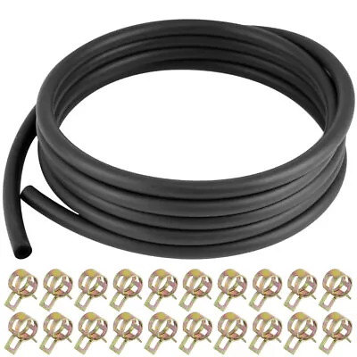 3/16 Inch NBR Black Fuel Gas Oil Line 10FT With 20pcs Hose Clamps TX D20 • $11.12