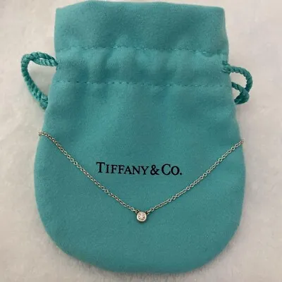 Tiffany & Co Elsa Peretti Diamonds By The Yard Necklace Sterling Silver  .03ct • $272