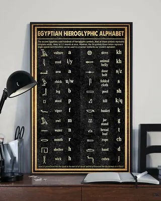 Egyptian Hieroglyphic Alphabet Home Decor Wall Art Poster • £16.11