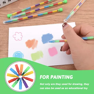 Colours Painting Colouring Pencil Stackable Art Craft Gift For Toddlers • £9.06