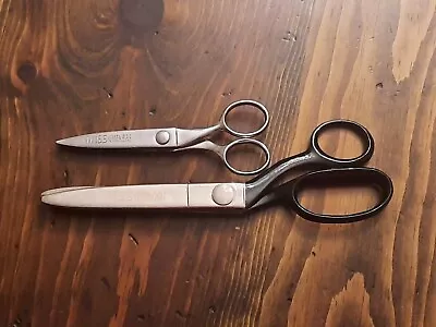 LOT Of (2) Vintage Wiss Model CC5 & CB9 Pinking Shears - Made In USA • $18.99
