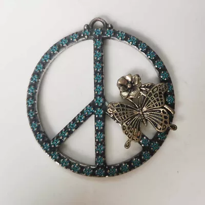 New 1pcs Lucky Brand Peace Sign Charm For Necklace Vintage Women Party Jewelry • $4.99