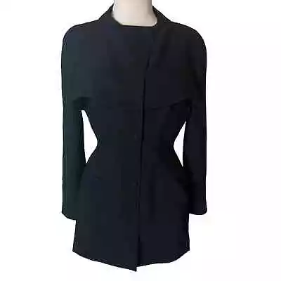 Vintage Thierry Mugler Wool Structured Blazer Black Sz 38 • $600