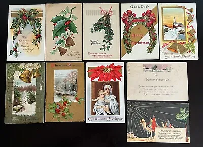 Lot Of 10 Vintage/Antique Original Christmas Postcards - Group H • $5.99