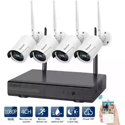 1080P Security Camera 8CH Wireless NVR Kit Wifi Camera System With 1TB HDD • $108.67