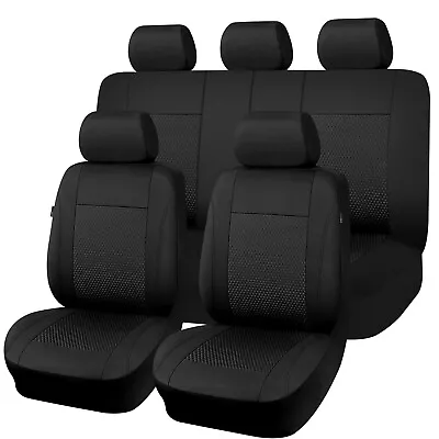 Car Seat Covers Universal Set Black Rear Split Airbag Friendly Interior Covers • $59.99