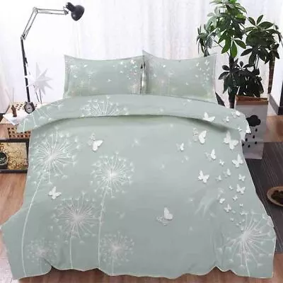 Beautiful Dandelion Butterfly 3D Quilt Duvet Doona Cover Set Pillow Case Print • £42.87