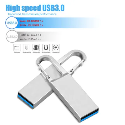 £2.39 • Buy 64GB 32GB USB 3.0 2.0 Metal Keyring Flash Drives Media Data Storage Stick U Disk