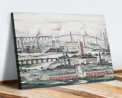 £14.99 • Buy CANVAS WALL ART ARTWORK FRAMED PRINT PAINTING Industrial LS Lowry Style