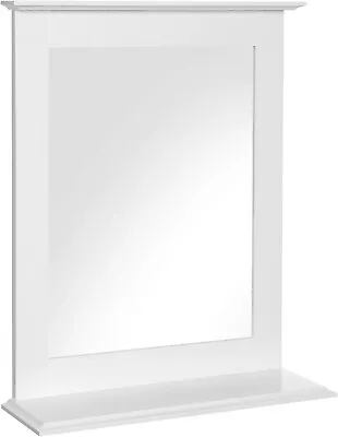 Single Mirror Shelf White 430mm Includes Fixings Bathroom • £18.99