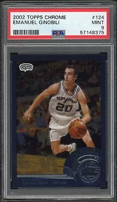 2002 Topps Chrome #124 Emanuel Ginobili Psa 9 Mint Rc Rookie Hof • $40