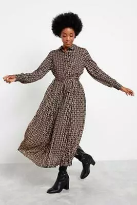 £12.99 • Buy F & F Ladies Black Chain Print Dress Long Sleeved Womens Shirt Dress Size 12