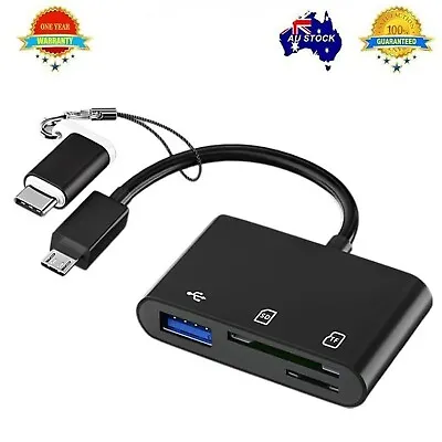 Memory Card Reader BENFEI 4in1 USB-C To SD Micro SD MS CF Card Reader Adapter • $4.89