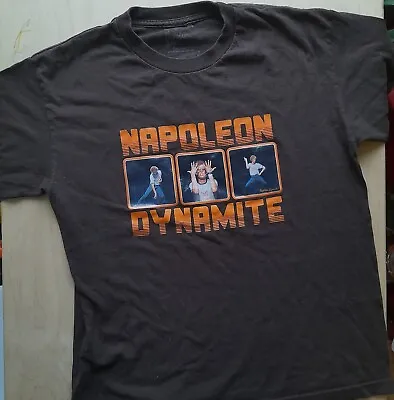 2005 Napoleon Dynamite Movie Brown T Shirt XL Dance Moves Skills Vinyl.OFFICIAL • £19.99