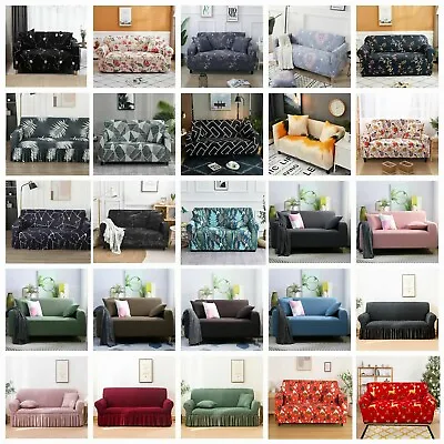 Sofa Covers 1 2 3 4 Seater High Stretch Lounge Slipcover Protector Couch Cover • $16.99