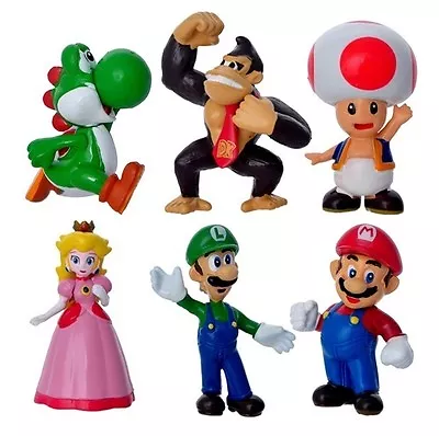 Mario Bros Princess Peach Playset 6 Figure Cake Topper * USA SELLER* Toy Set • $8.99