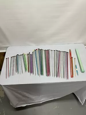 $55 • Buy Large Lot 100  Pieces Used Knitting Needles Crochet Hooks Bates Boye