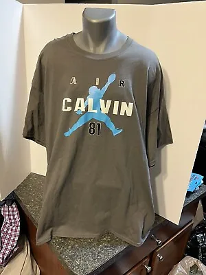 Calvin Johnson Detroit Lions Megatron  AIR CALVIN  Men’s T-Shirt Gray 3XL Cotton • $16