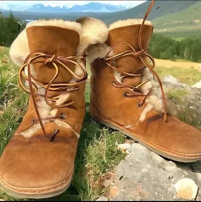 NEW Authentic OTZ Boots Troop Shearling Tan EU 40 / Women 10 / Men 7 GOLD Laces • $69