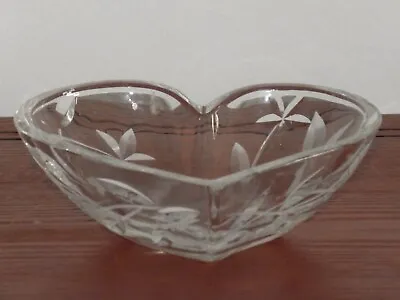 Mikasa Glass Heart Dish Morning Glory Made In Yugoslavia 6  X 6  X 2 1/4  • $21