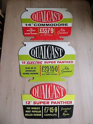 (3) Vintage Qualcast Lawn Mower Shop Display Price/ Card Adverts Garden Interest • £95