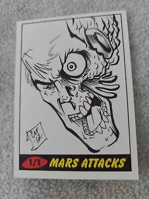 Topps Mars Attacks! 2012 Heritage Hand Drawn Sketch Card By Chris Foreman • £19.99