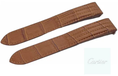 $150 • Buy Replacement Cartier Roadster 19MM Rust Leather Band Alligator/Crocodile Grain