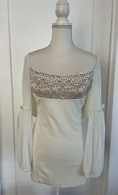 Women’s Majorelle White Lace Bell Sleeve Mini Dress Size S • $64.99